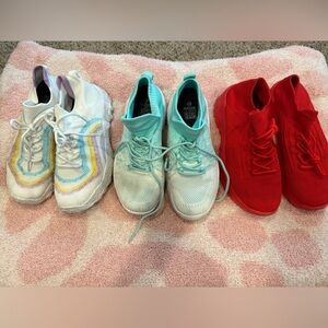 White and Yellow Athletic Shoes for Active Performance